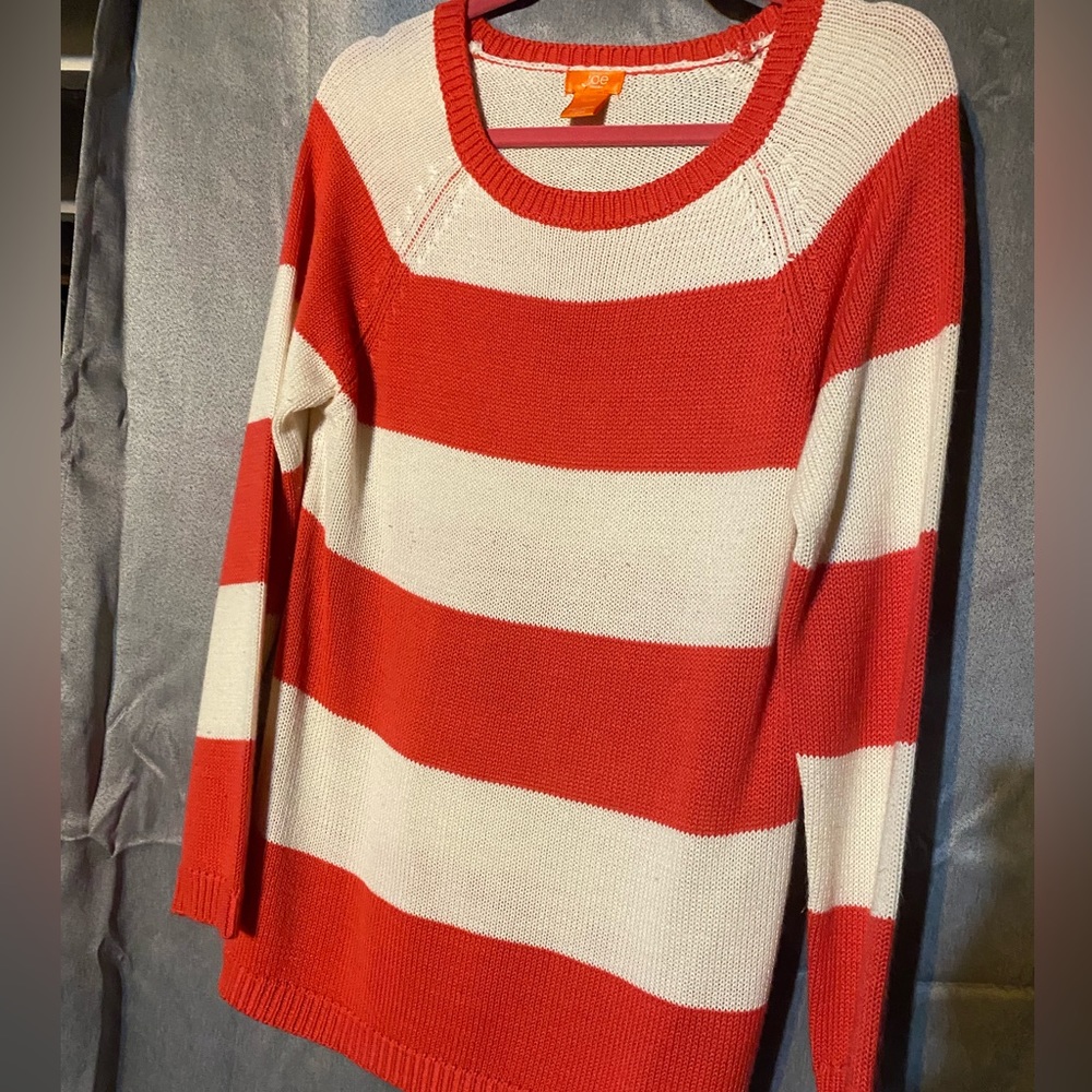 Orange / cream striped sweater